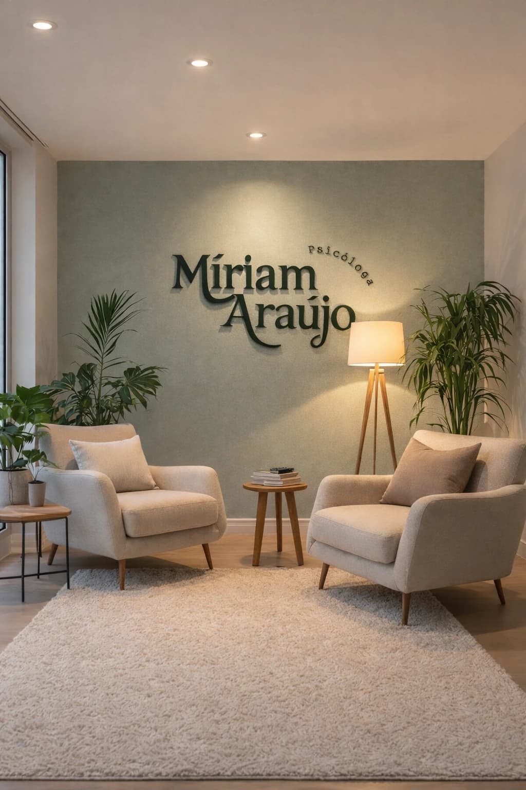 Consultório de psicologia com a marca aplicada